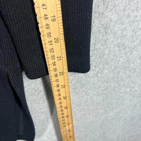 St. John Basics Santana Knit Navy V Neck Cardigan Sweater Gold‎ Buttons Jacket S - Picture 9 of 9